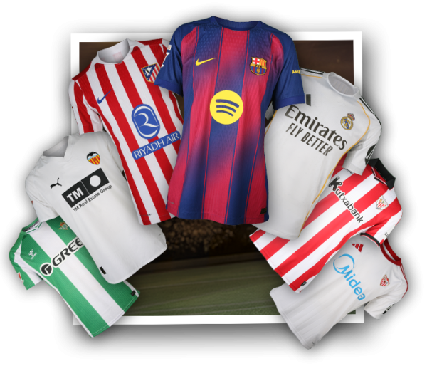 Polaroid con le maglie ufficiali della squadra di calcio LALIGA